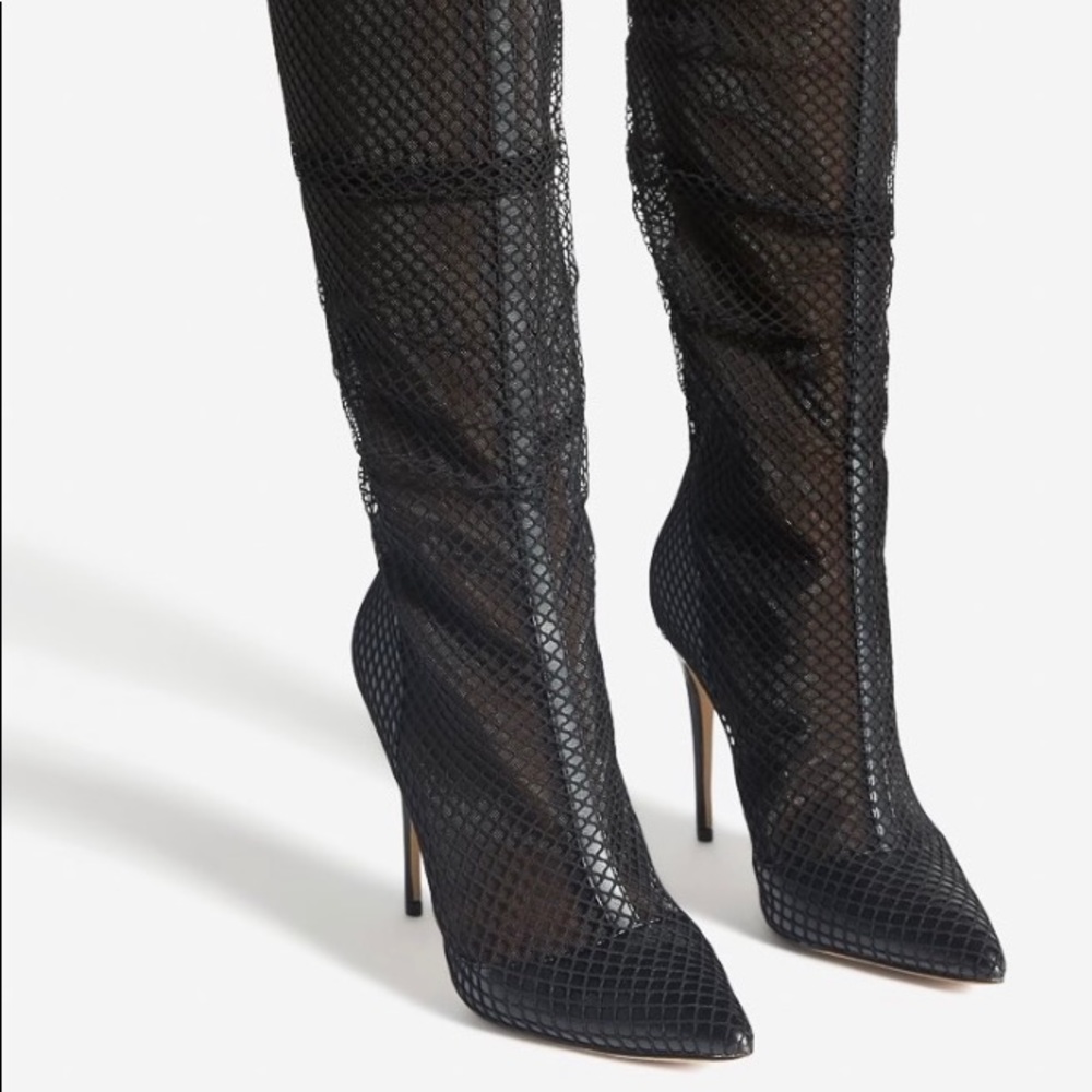 Mesh heeled boots